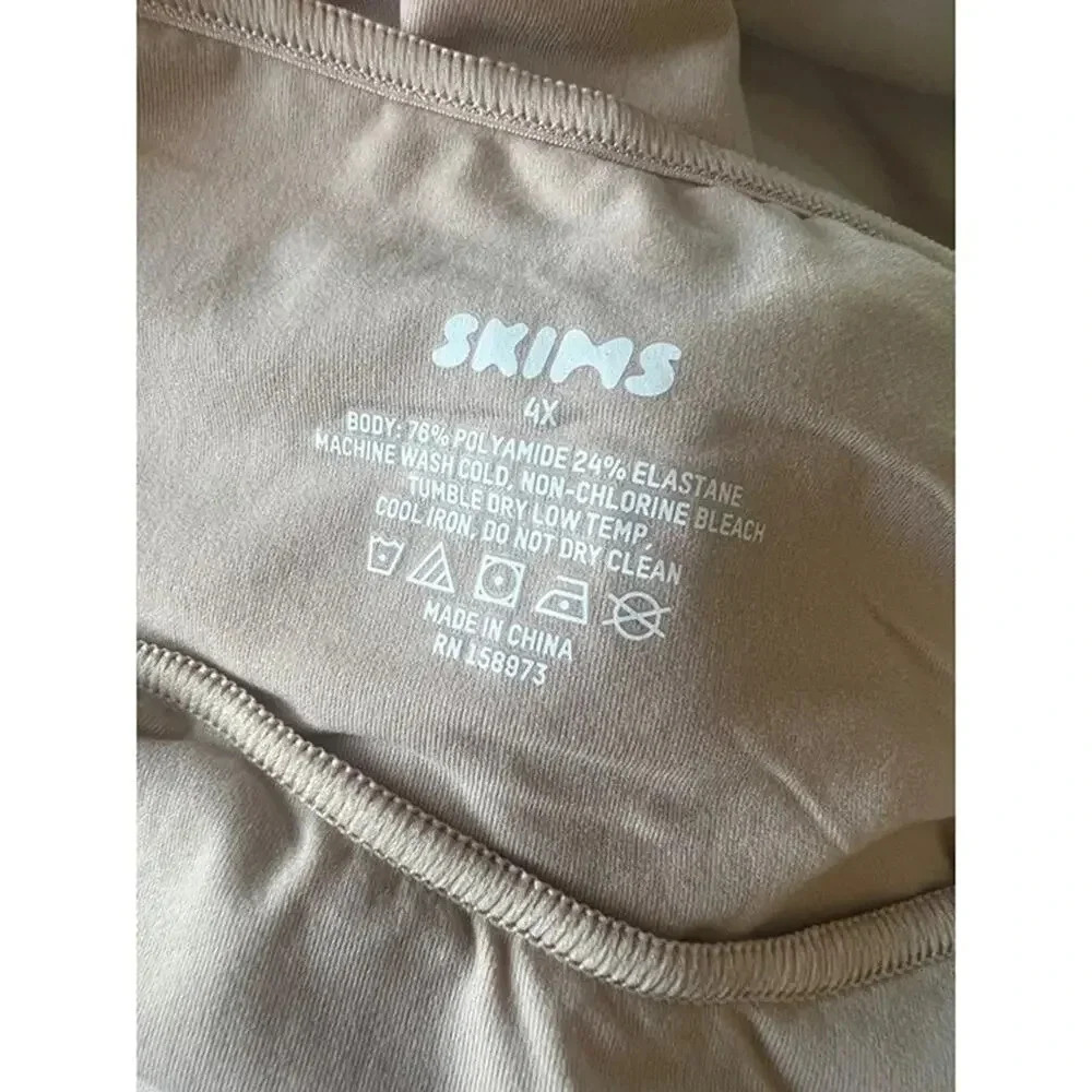 SKIMS thong bodysuit mock high neck tank nude mica everybody plus size 4x NWT - Picture 2 of 5